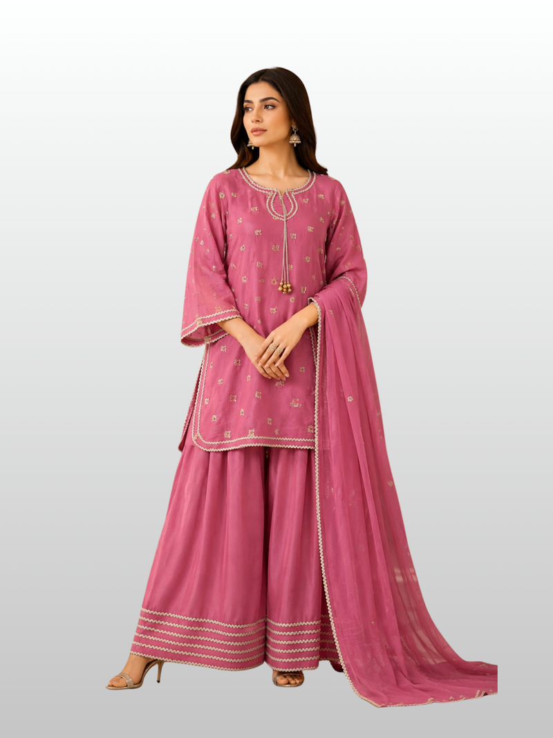Pink Grip Silk 3 Pc – Stitched Pret Collection