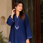 Velmira Navy Blue Double Crinkle Cord Set – Pret Collection