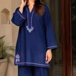 Velmira Navy Blue Double Crinkle Cord Set – Pret Collection