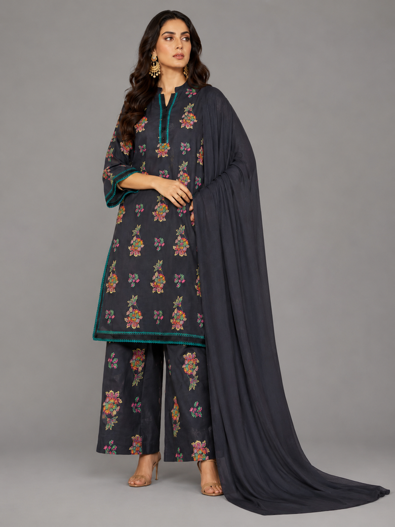 Char Blue 3 Pc – Daily Wear Pret Collection