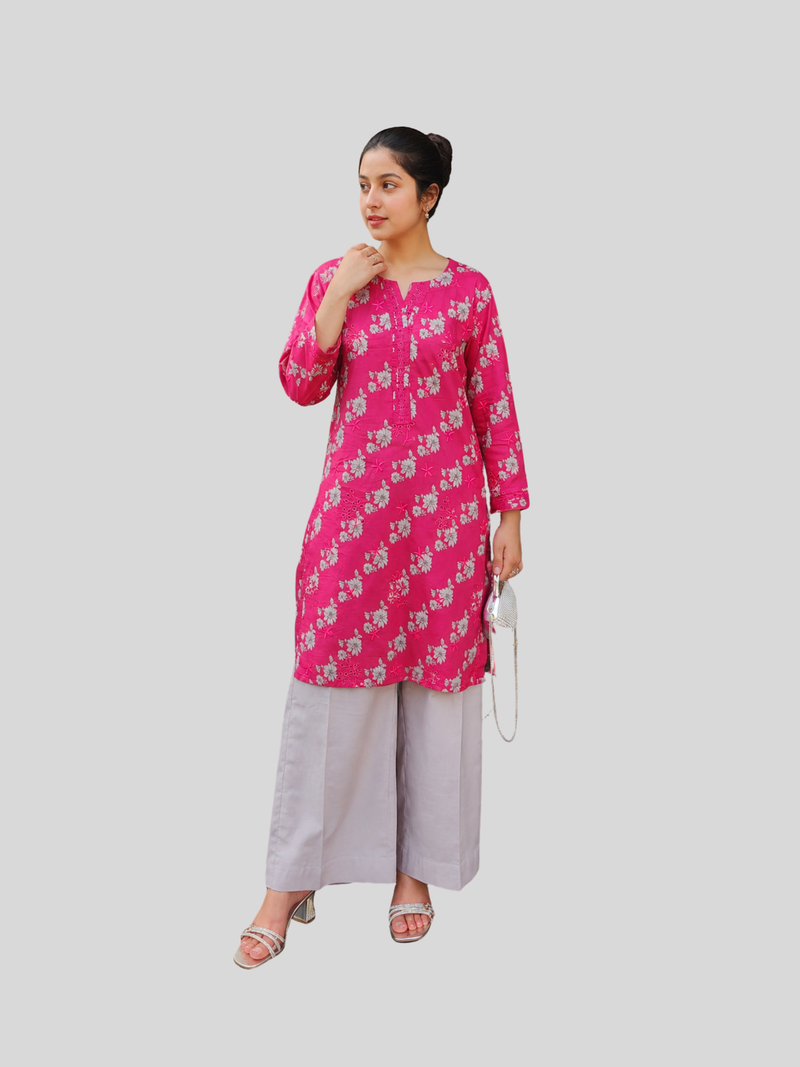 Pink & Grey Chikankari 2 Pc – Daily Wear Pret Collection