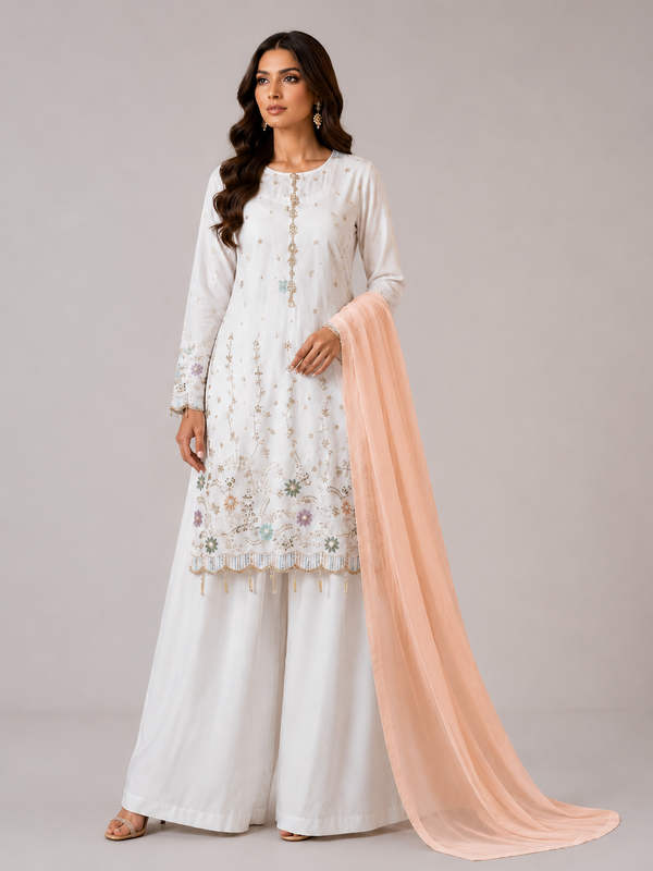 White Rose 3 Pc – Stitched Pret Collection