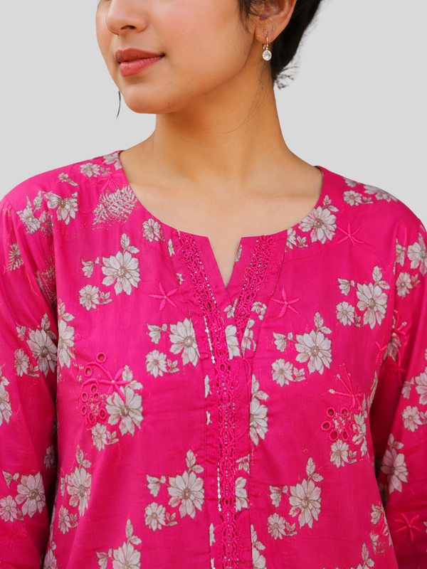 Pink & Grey Chikankari 2 Pc – Daily Wear Pret Collection