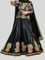 Black Armani Silk Lehenga 3 Pc – Stitched Pret Collection