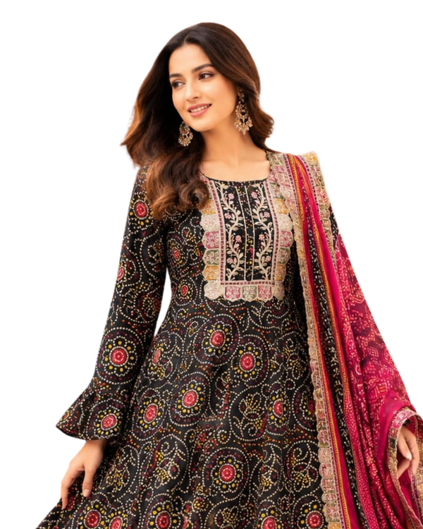 Black Chunri Dress 3 Pc – Stitched Pret Collection