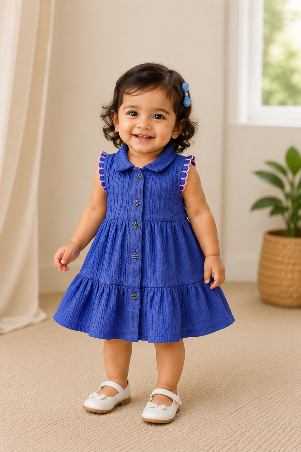 Velmira Kids Bubble Crinkle Frock – Kids Collection