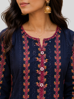 Blue Chikankari 3 Pc – Daily Wear Pret Collection