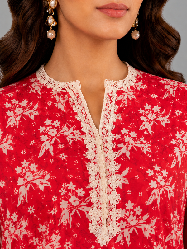 Strawberry Chikankari 3 Pc – Daily Wear Pret Collection