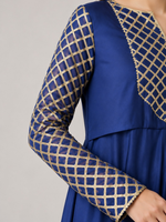 Blue Silk Frock 2 Pc – Stitched Pret Collection