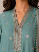 Ice Blue Gotta 3 Pc – Stitched Pret Collection