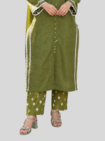 Olive Green Chikankari 3 Pc – Daily Wear Pret Collection