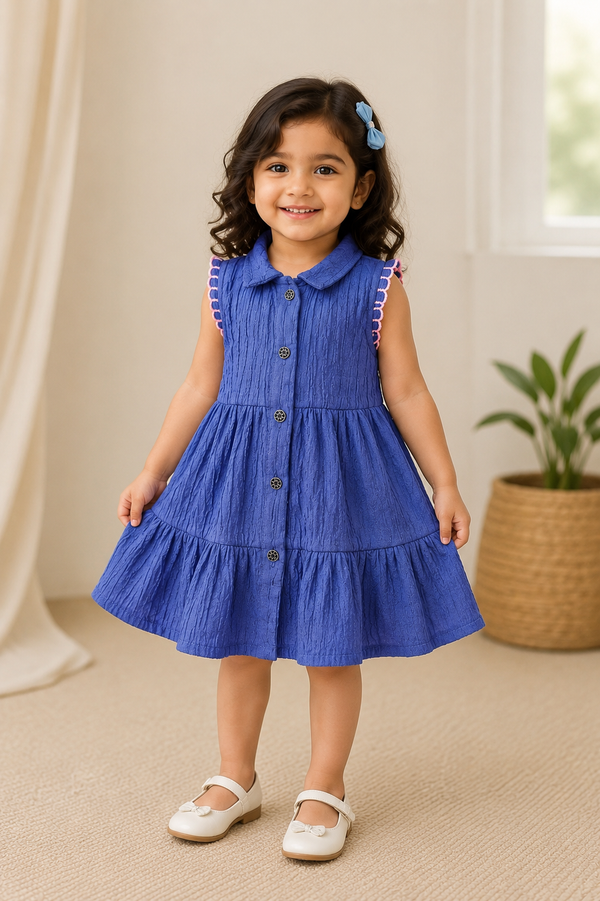 Velmira Kids Bubble Crinkle Frock – Kids Collection