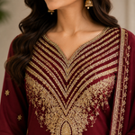 Velmira Silk Machine Embroidered 3 Pc Suit – Luxury Pret Collection