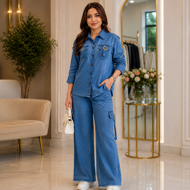Velmira Denim Co-Ord Set – Pret Collection