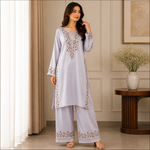 Velmira Ice Blue Embroidered Silk 2 Pc – Luxury Pret Collection