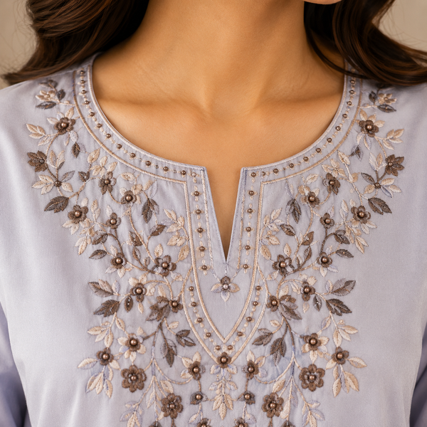 Velmira Ice Blue Embroidered Silk 2 Pc – Luxury Pret Collection