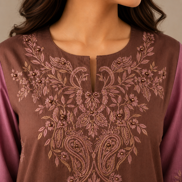 Velmira Two-Tone Embroidered Silk 2 Pc – Luxury Pret Collection